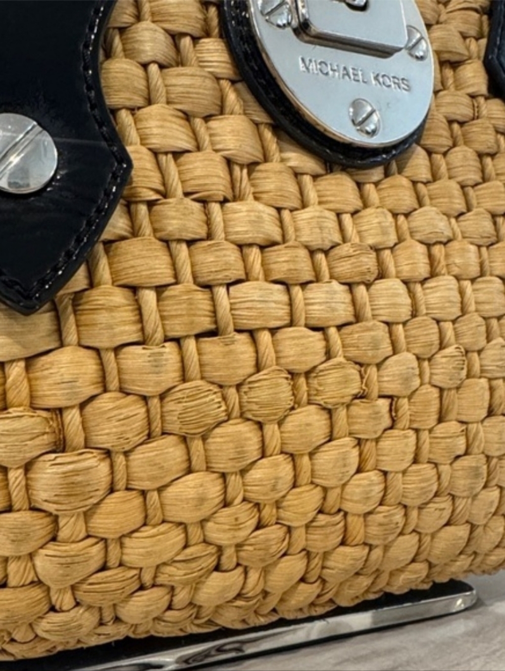 Michael Kors Santorini Natural Straw Tote - Picture 11 of 16
